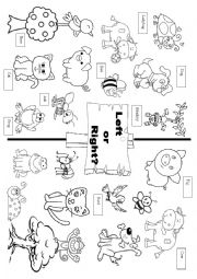 English Worksheet: Animal Madness- Left or Right?