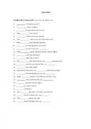 English Worksheet: can or may