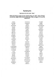 English Worksheet: Synonyms for Said