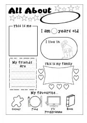 English Worksheet: All About...
