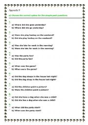 English Worksheet: test simple past