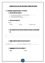 English Worksheet: MID TERM TEST N2 FOR 8TH FORM 