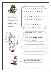 English Worksheet: Secret message