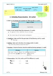 Mid-term test second form sc 2016