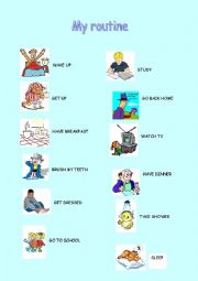 English Worksheet: My daily routine