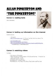 English Worksheet: Internet task: Allan Pinkerton and the Pinkertons