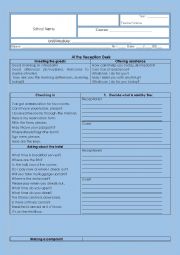 English Worksheet: AT THE RECEPTION