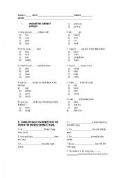 English Worksheet: present perfect multiple choice