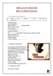 English Worksheet: Brilliant disguise. Bruce Springsteen