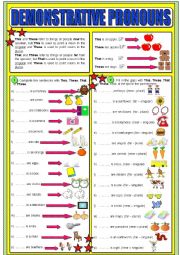 English Worksheet: DEMONSTRATIVE PRONOUNS