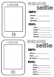 English Worksheet: SCHOOL SELFIE