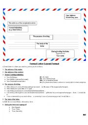 English Worksheet: The Layout of Formal Letters: How to write a formal letter