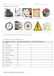 English Worksheet: inventions listening comprehension