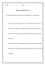 English Worksheet: Where the Wild Things Are 2