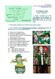 English Worksheet: ST. PATRICKS DAY! The History of St. Patrick  a Short Story 