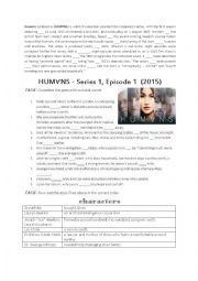 English Worksheet: British-American science fiction TV series HUMANS (stylised as HUM∀NS) - Season 1, Episode 1  (2015) 