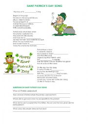 English Worksheet: St Patricks Day song