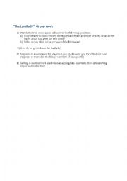 English Worksheet: The Landlady Film Analysis