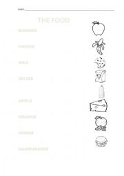 English Worksheet: Food