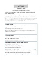 English Worksheet: are you ready to go abroad quiz