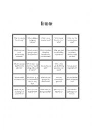 English Worksheet: Tic tac toe