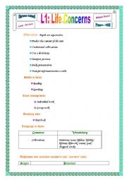 English Worksheet: life concerns