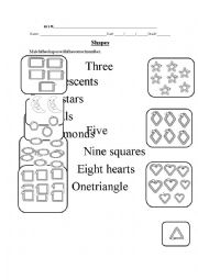 English Worksheet: Shapes