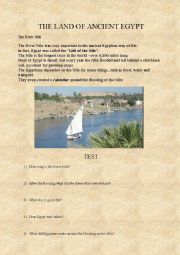 English Worksheet: The land of Ancient Egypt