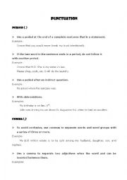 English Worksheet: Punctuation Rules (Theory and practice)