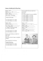 English Worksheet: Always on my Mind by Pet Shop Boys