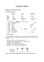 English Worksheet: Comparison of adjectives 2