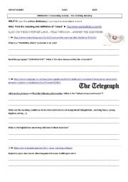 English Worksheet: Consuming society WEBQUEST - The clothing industry PART 1