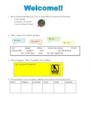 English Worksheet: First Day of Class