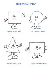 English Worksheet: The shapes family