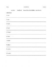 English Worksheet: Homonyms