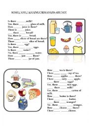 English Worksheet: SOME-ANY-A-AN-MUCH-MANY-IS-ARE-NOT