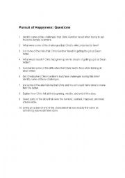 English Worksheet: Pursuit of Happyness