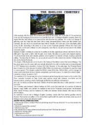 English Worksheet: The English Cemetery