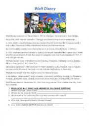 English Worksheet: Walt Disney