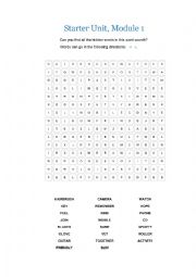 English Worksheet: Word Search with answer key. (section 5) SPOTLIGHT 4 Starter Unit, Module 1 Unit 1