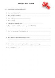 English Worksheet: Webquest about HIV / AIDS