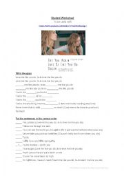 English Worksheet: Popular songs worksheet with different exercises and key