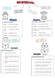 English Worksheet: There is /There are