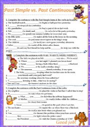 English Worksheet: Past Simple vs. Past Continuous