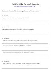 English Worksheet: WOULD YOU STILL BUY THAT DRESS ? CLOTHING INDUSTRY PART 2