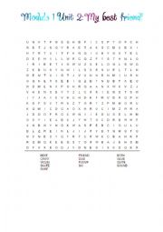 Word Search with answer key. (section 3) SPOTLIGHT 4 Module 1 Unit 2
