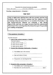 English Worksheet: reading and language activities for beginners                               