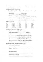 English Worksheet: Past simple. Irregular verbs