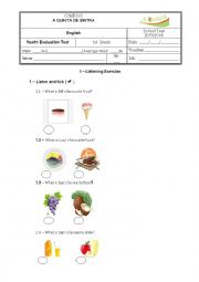 English Worksheet: Evaluation Test 1st Grade