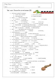 English Worksheet: multiple choice review (A2) (B1)